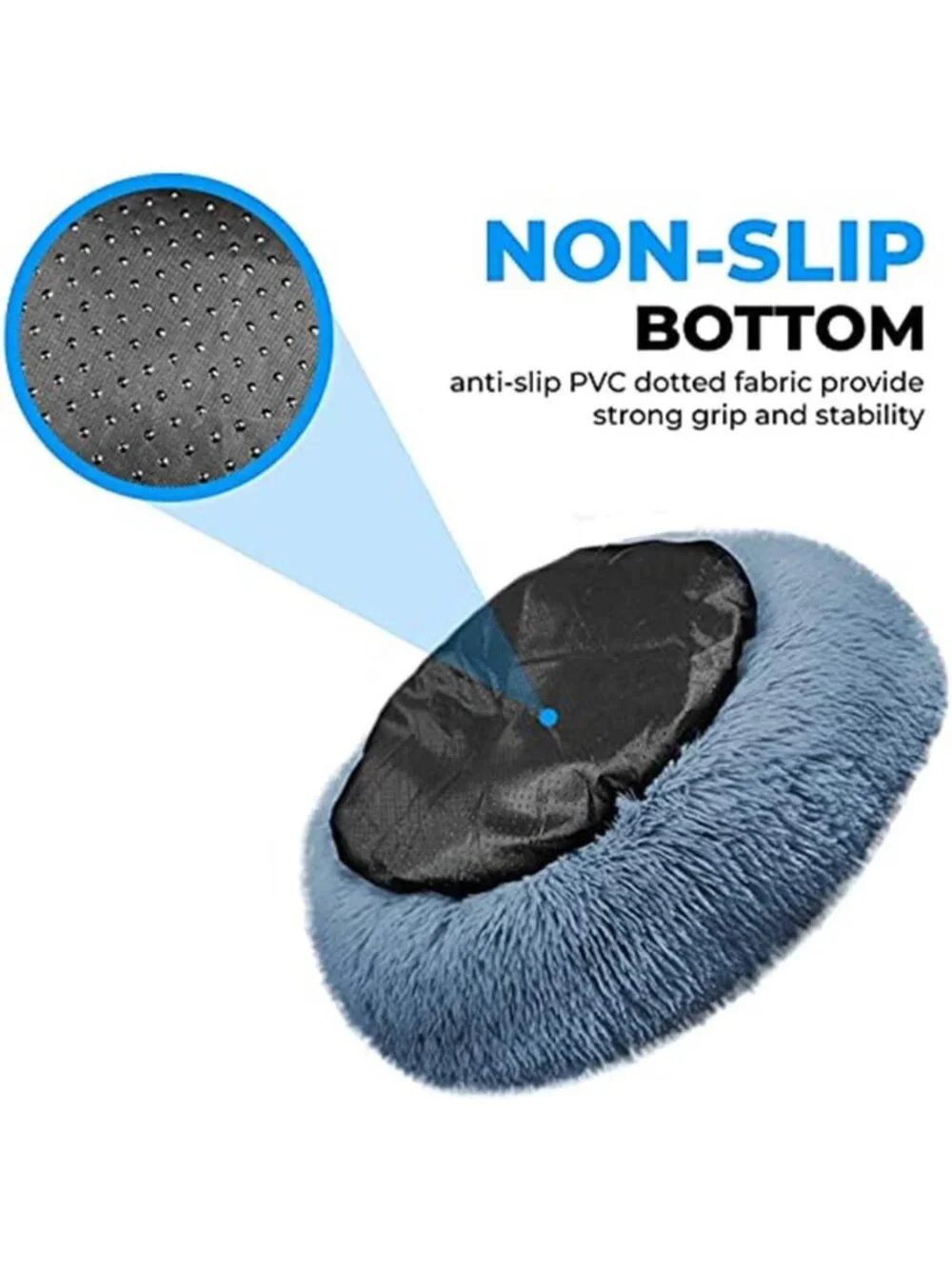 Calming Donut Dog Bed Plush Round Pet Bed Washable Anti Anxiety Cat Puppy Bed